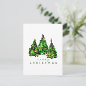 Alcohol Ink Design Kerstboom Ansichtkaart Feestdagenkaart (Staand voorkant)