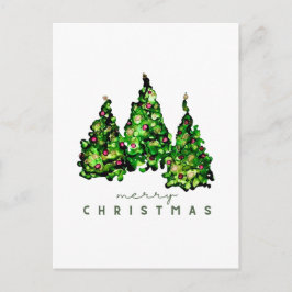 Alcohol Ink Design Kerstboom Ansichtkaart Feestdagenkaart
