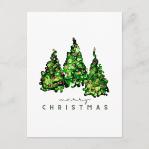 Alcohol Ink Design Kerstboom Ansichtkaart Feestdagenkaart