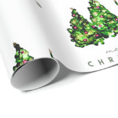 Alcohol Ink Design Kerstboom Cadeaupapier (Rol Hoek)