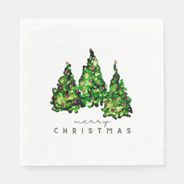 Alcohol Ink Design Kerstboom Vakantie Servetten