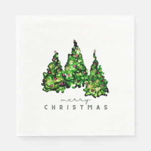Alcohol Ink Design Kerstboom Vakantie Servetten