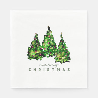 Alcohol Ink Design Kerstboom Vakantie Servetten