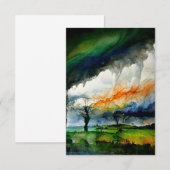 Alcohol Ink Digital Art Rainstorm Rainbow Bedankkaart (Voorkant / Achterkant)