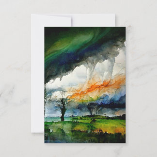 Alcohol Ink Digital Art Rainstorm Rainbow Bedankkaart