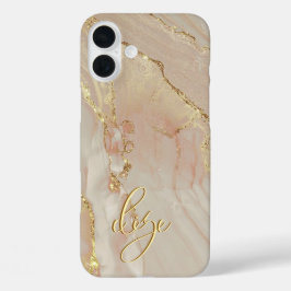 Alcohol Ink Elegante Monogram Hoesje - Mate iPhone