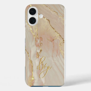 Alcohol Ink Elegante Monogram Hoesje - Mate iPhone