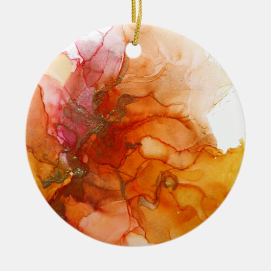 Alcohol Ink Fire Ornament (Voorkant)