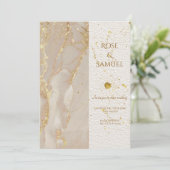 Alcohol Ink Glitter Elegante Huwelijksuitnodiging Kaart (Staand voorkant)