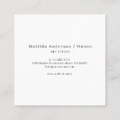 Alcohol Ink Glitter Graphic Artist Studio Monogram Vierkante Visitekaartje (Achterkant)