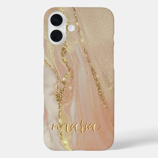 Alcohol Ink Glitter Monogram Hoesje- Mate iPhone Case-Mate iPhone Case (Achterkant)