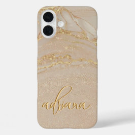 Alcohol Ink Glitter Monogrammed Hoesje - Mate iPho