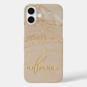 Alcohol Ink Glitter Monogrammed Hoesje - Mate iPho