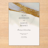 Alcohol Ink Glitter Transparent Acrylic Invitation Acryl Uitnodigingen (Voorkant)