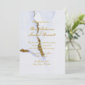 Alcohol Ink Glitter Wedding Invitation Kaart (Staand voorkant)