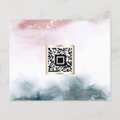 Alcohol Ink Goud Blush Blauw Aquarel Foto Flyer (Achterkant)