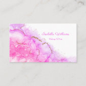 Alcohol Ink Gouden Glitter Script Make-up & Haar Visitekaartje (Voorkant)