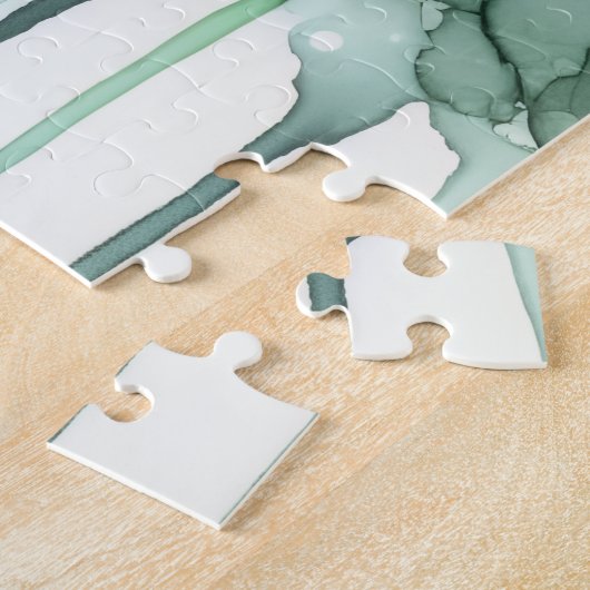 Alcohol Ink Green Frog Legpuzzel (Zijkant)