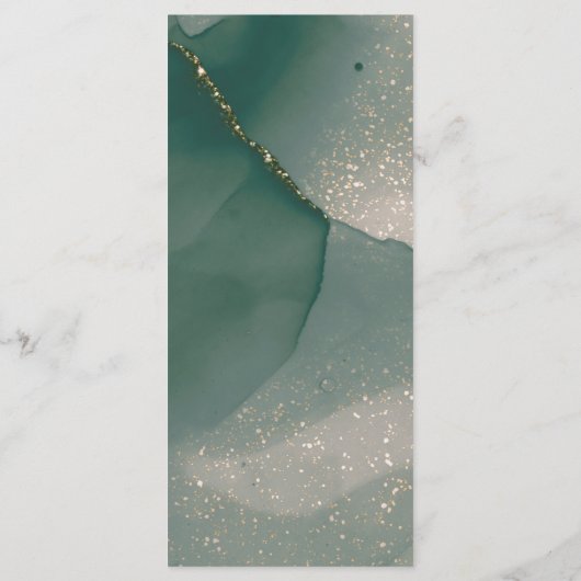 Alcohol Ink Green Glitter Chic Flat Menu (Achterkant)