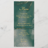 Alcohol Ink Green Glitter Chic Flat Menu (Voorkant)