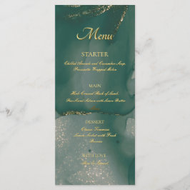 Alcohol Ink Green Glitter Chic Flat Menu