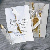 Alcohol Ink Handgemaakte Gouden Huwelijksuitnodigi Kaart