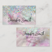 Alcohol Ink Makeup Artiest Holographic Glitter Pin Visitekaartje (Voorkant / Achterkant)
