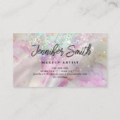 Alcohol Ink Makeup Artiest Holographic Glitter Pin Visitekaartje (Achterkant)