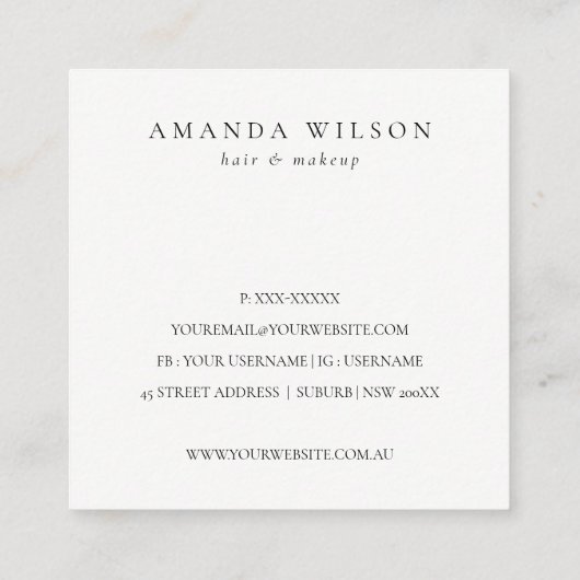 Alcohol Ink Navy Gold Glitter Bedankt voor uw best Vierkante Visitekaartje (Achterkant)