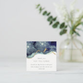 Alcohol Ink Navy Gold Glitter Bedankt voor uw best Vierkante Visitekaartje (Staand voorkant)