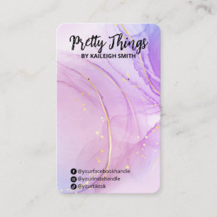 Alcohol Ink Paars Veroorbare Kaarten Visitekaartje