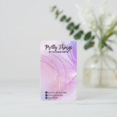 Alcohol Ink Paars Veroorbare Kaarten Visitekaartje (Staand voorkant)
