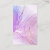 Alcohol Ink Paars Veroorbare Kaarten Visitekaartje (Achterkant)
