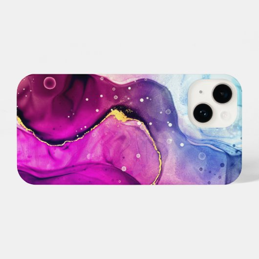 Alcohol Ink Pink, Purples and Blues Phone Case iPhone Hoesje (Achterkant horizontaal)