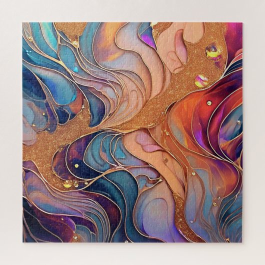 Alcohol Ink Puzzle Legpuzzel (Verticaal)