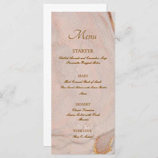 Alcohol Ink Rose Elegant Flat Menu (Voorkant / Achterkant)