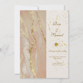 Alcohol Ink Rose Glitter Chic Wedding Invitation Kaart