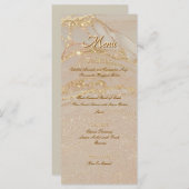Alcohol Ink Roze Glitter Goud Chic Plat Menu (Voorkant / Achterkant)