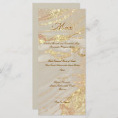 Alcohol Ink Roze Glitter Goud Chic Plat Menu (Voorkant / Achterkant)