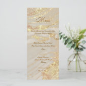 Alcohol Ink Roze Glitter Goud Chic Plat Menu (Staand voorkant)