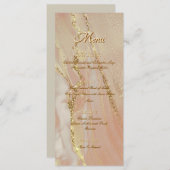 Alcohol Ink Roze Glitter Goud Chic Plat Menu (Voorkant / Achterkant)