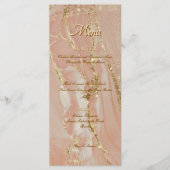 Alcohol Ink Roze Glitter Goud Elegant Flat Menu (Voorkant)