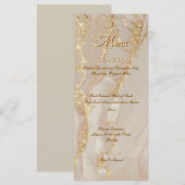 Alcohol Ink Roze Glitter Goud Elegant Plat Menu (Voorkant / Achterkant)