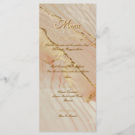Alcohol Ink Roze Glitter Goud Elegante Platte Menu