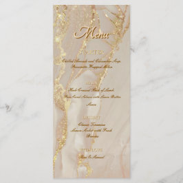 Alcohol Ink Roze Glitter Goud Elegante Platte Menu