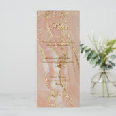 Alcohol Ink Roze Glitters Gouden Elegante Platte M Menu (Staand voorkant)