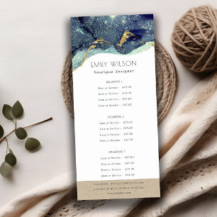 Alcohol Ink Silver Navy Blue Glitter Service Price Reclamekaart