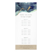 Alcohol Ink Silver Navy Blue Glitter Service Price Reclamekaart (Voorkant)