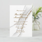 Alcohol Ink White Glitter Wedding Invitation Kaart (Staand voorkant)