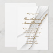 Alcohol Ink White Glitter Wedding Invitation Kaart (Voorkant / Achterkant)